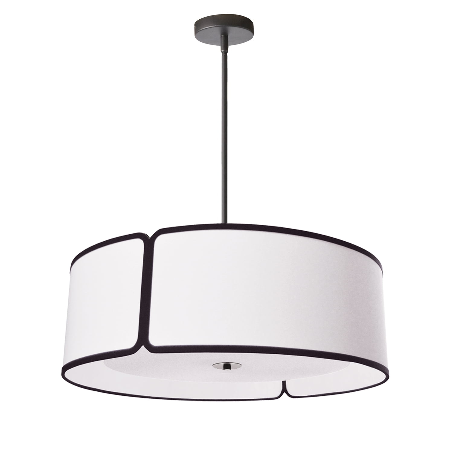 Dainolite - Notched Drum - 4 Light Pendant-Matte Black Finish - Dainolite