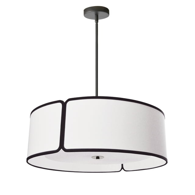 Dainolite - Notched Drum - 4 Light Pendant-Matte Black Finish - Dainolite