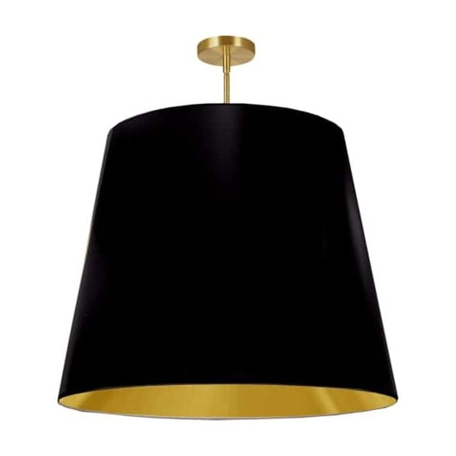 Dainolite  1LT Oversized Drum Pendant X-Large, WH Shade-Color:Black/Gold