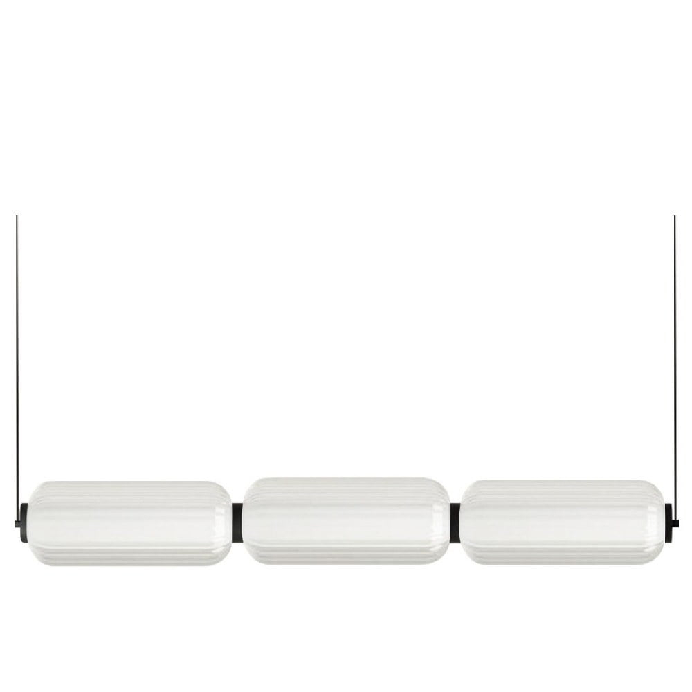 Dainolite RMA-3830LEDHP-MB 30W LED Horizontal Pendant with Clear Fluted Glass, Matte Black