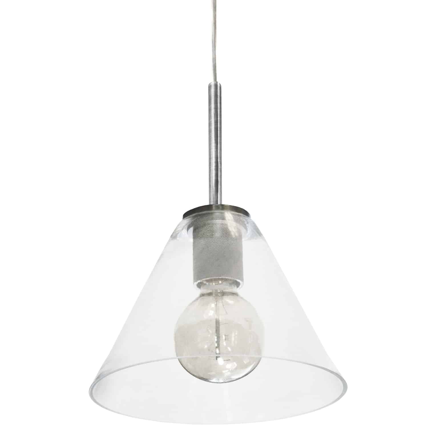 Dainolite - Roswell - 1 Light Pendant with Clear Glass-Satin Chrome Finish