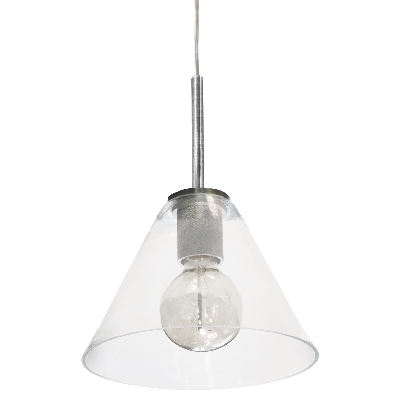Dainolite - Roswell - 1 Light Pendant with Clear Glass-Satin Chrome Finish