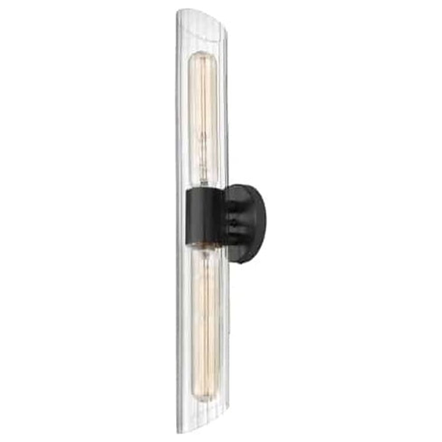 Dainolite Samantha 2-light Transitional Glass Vanity in Matte Black/Clear