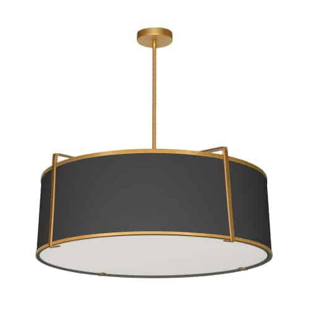 Dainolite 4LT Drum Pendant GLD/BK Shade,790Diff
