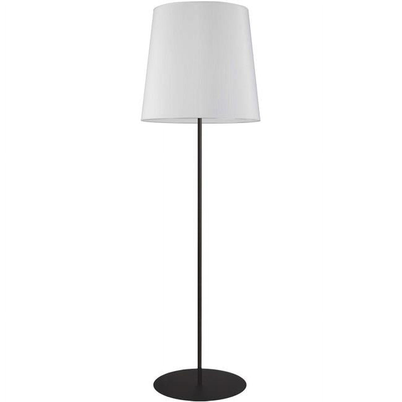 Dainolite Transitional - MM681F-BK-790 - 1 Light Black Floor Lamp w/ White Drum Shade - Black