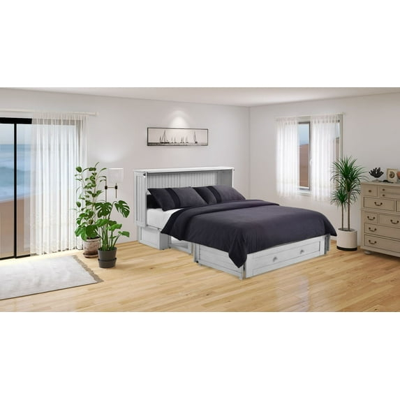 Daisy Queen Size Murphy Bed Cabinet with Storage & Charging Ports