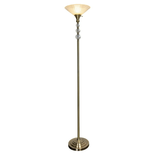 Dale Tiffany Alaris Orb Art Glass Antique Brass Torchiere Floor Lamp