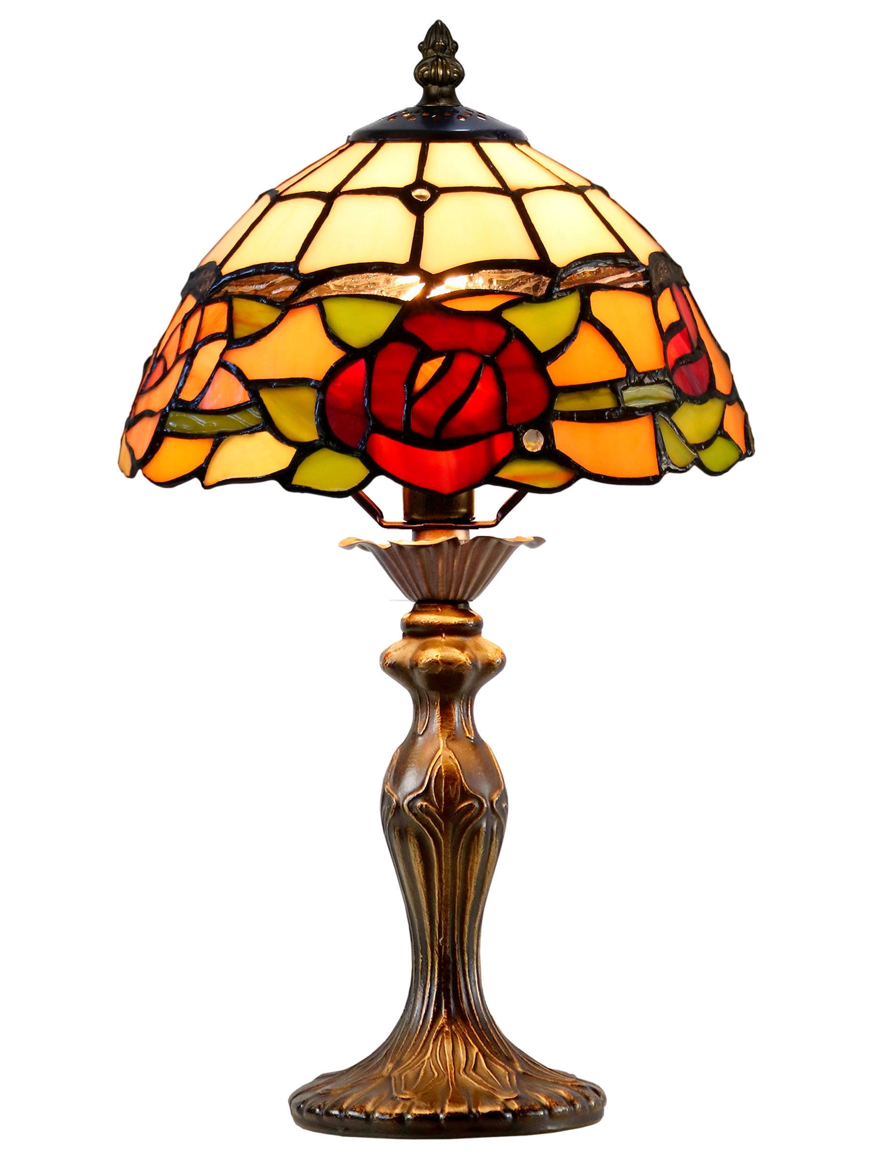 Dale Tiffany Innsdale Rose 15.25" Tall Handmade Tiffany Accent Lamp