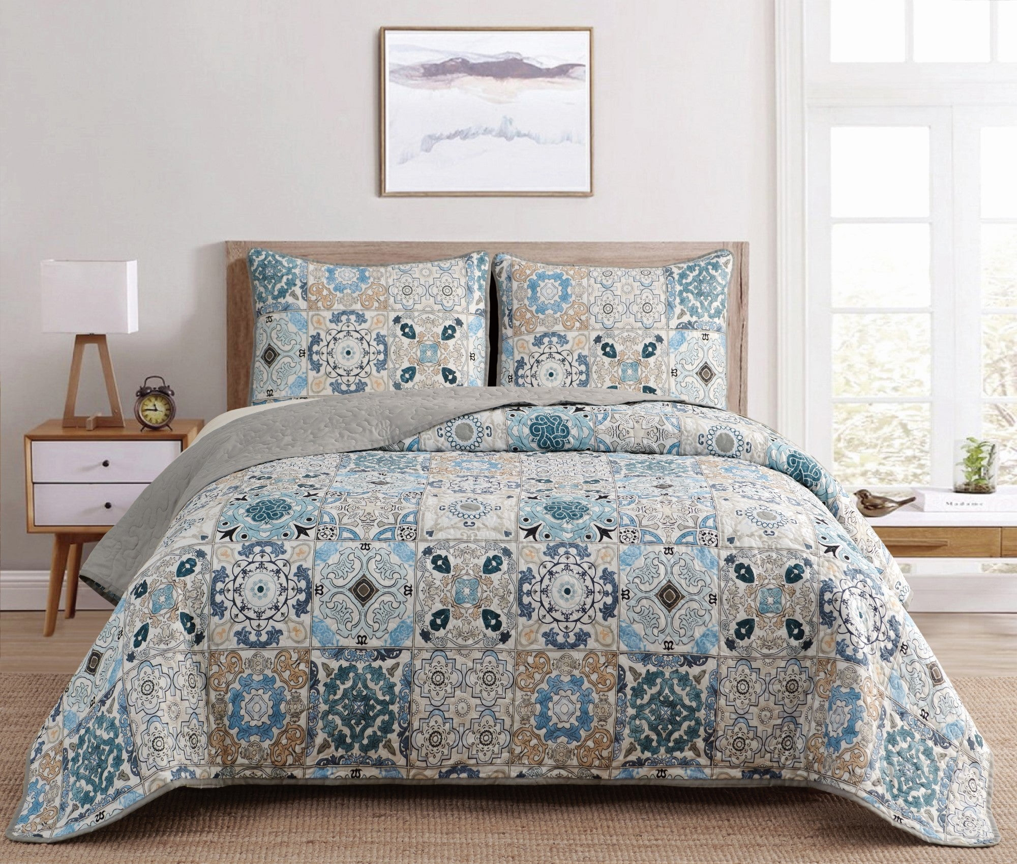 Bed Bath Fashions Dan River Reversible Printed Quilt Set (3 Piece) (Set of 3)