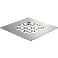 4010171 DRAIN COVER SQR SNP CHR Danco 4-1/4 in. Chrome Gray Square Drain Cover (Pack of 1)