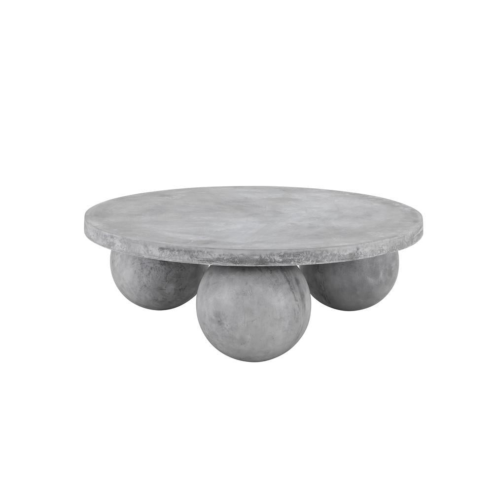 Dani Round Coffee Table Medium In Light Grey Concrete