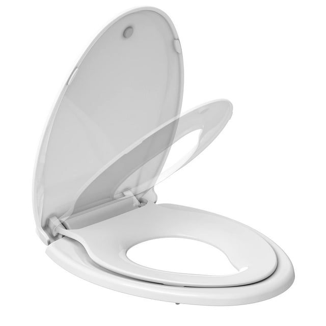 Danolapsi Elongated Toilet Seat with Built in Potty Training Seat,Quiet-Close Lid and Seat,Never Loosen,Potty Training Toilet Seat for Toddlers,Quick-Attach Hardware,Fits both Adult and Child