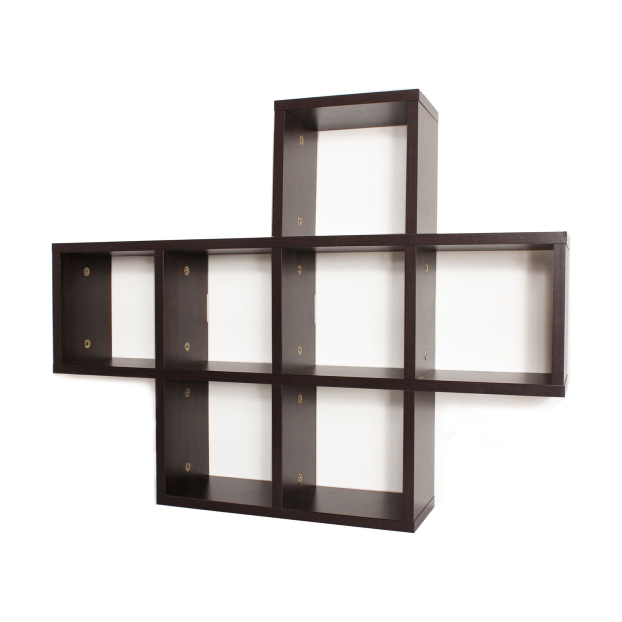 Danya B. Cubby Laminated Walnut Veneer Shelving Unit