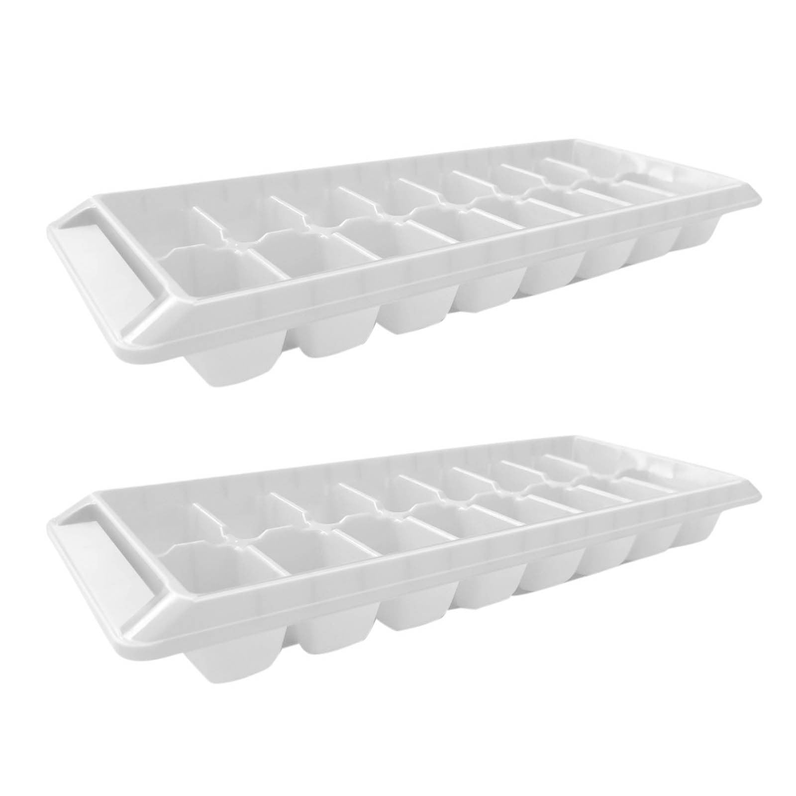 Ice Tray Easy Release White Ice Cube Trays, 16 Cube (Pack of 2) (2867-WHT-2)