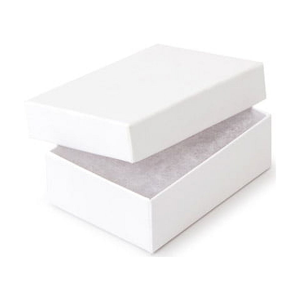 Darice 3.5" x 3.5" x 0.875" Jewelry Box White with Fill, 6 Piece