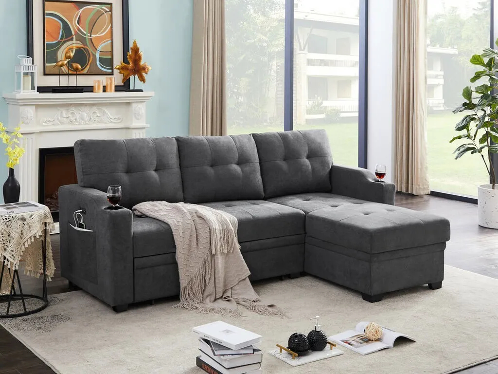 Mabel Collection: Versatile Sectional with Sleeper, Storage, and USB Charging