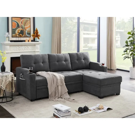 Mabel Collection: Versatile Sectional with Sleeper, Storage, and USB Charging