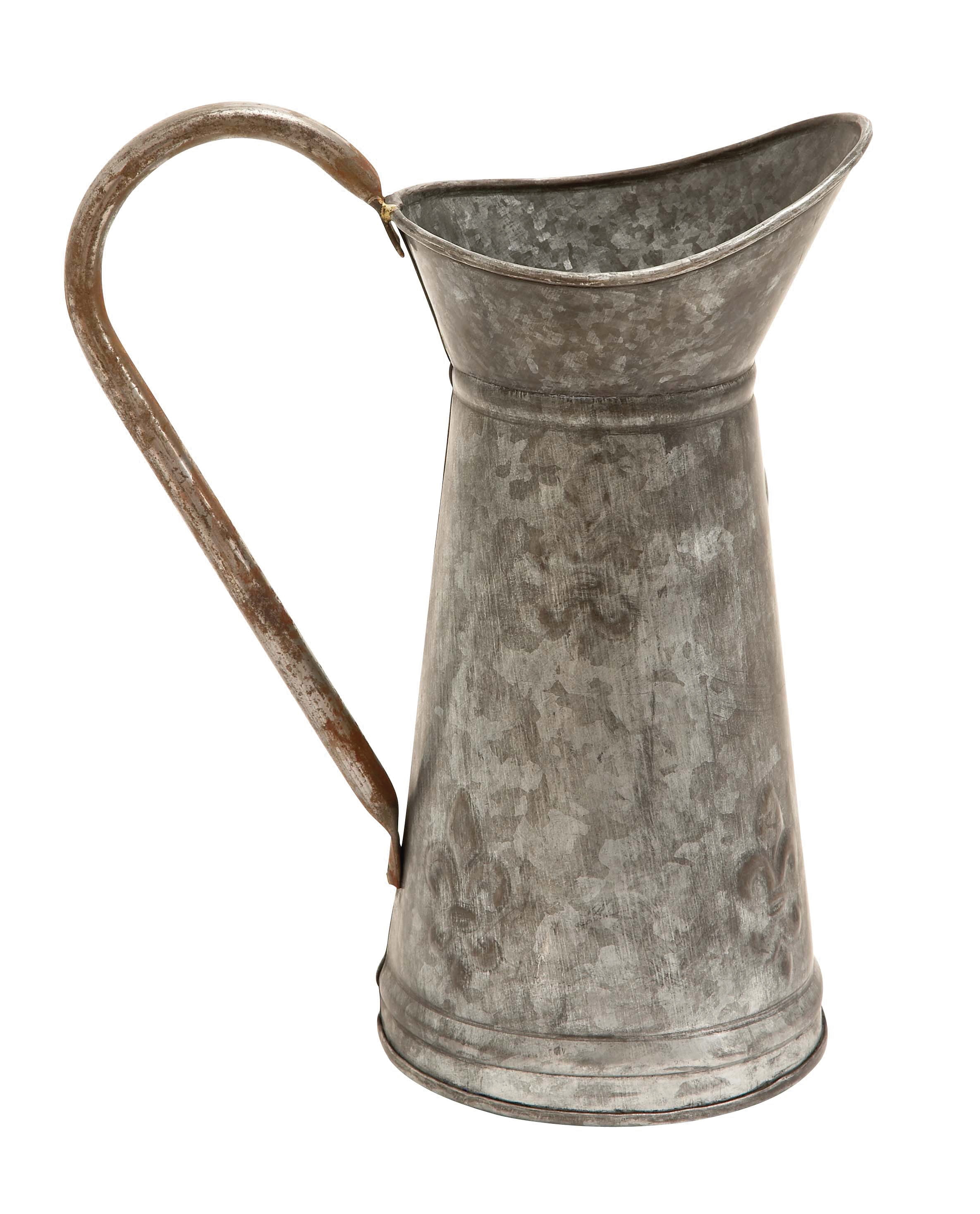 DecMode 10" x 12" Indoor Outdoor Brown Metal Watering Can Planter