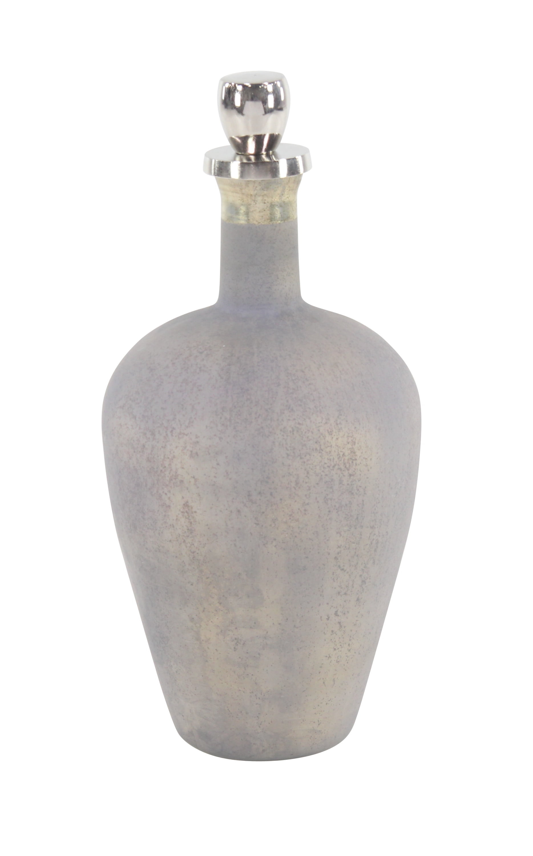 DecMode 10" x 22" Gray Glass Decorative Jars with Stoppered Top, 1-Piece
