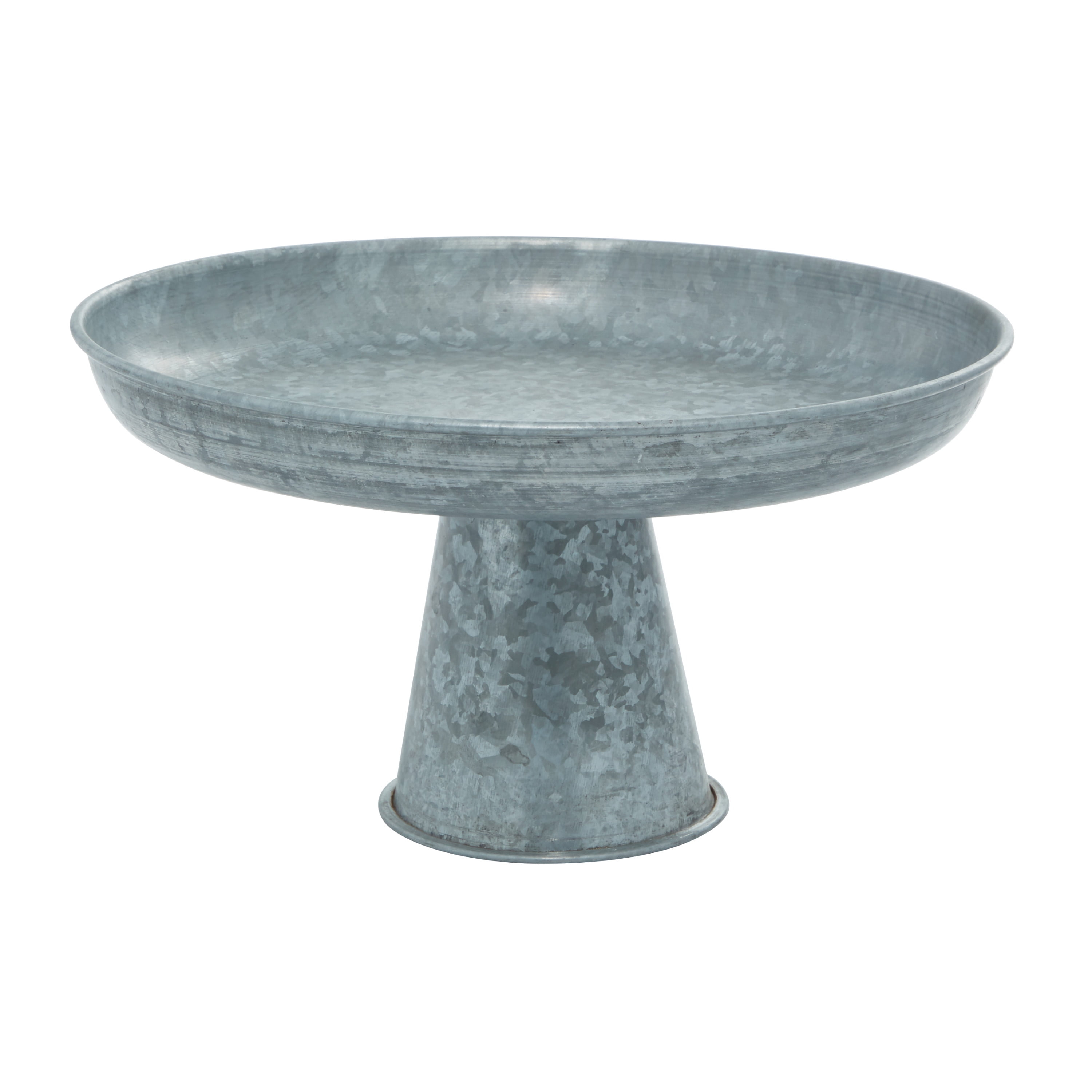 DecMode 12" x 7" Gray Metal Galvanized Decorative Stand, 1-Piece