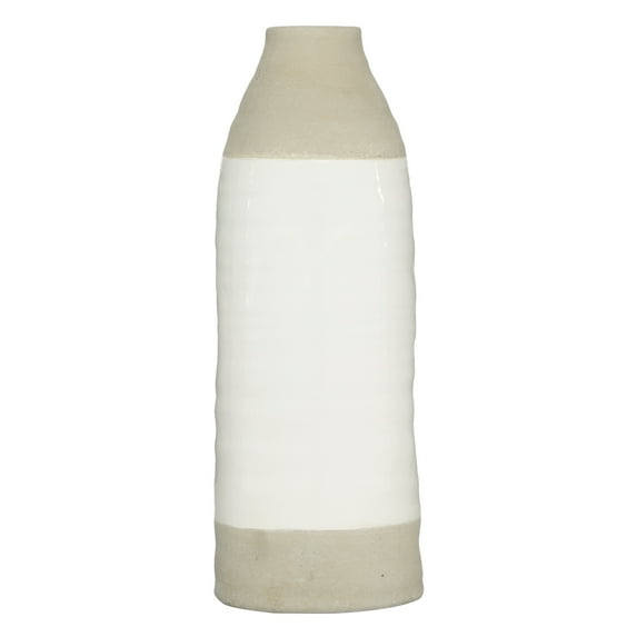 DecMode Jarrón de Cerámica Gris de 14"