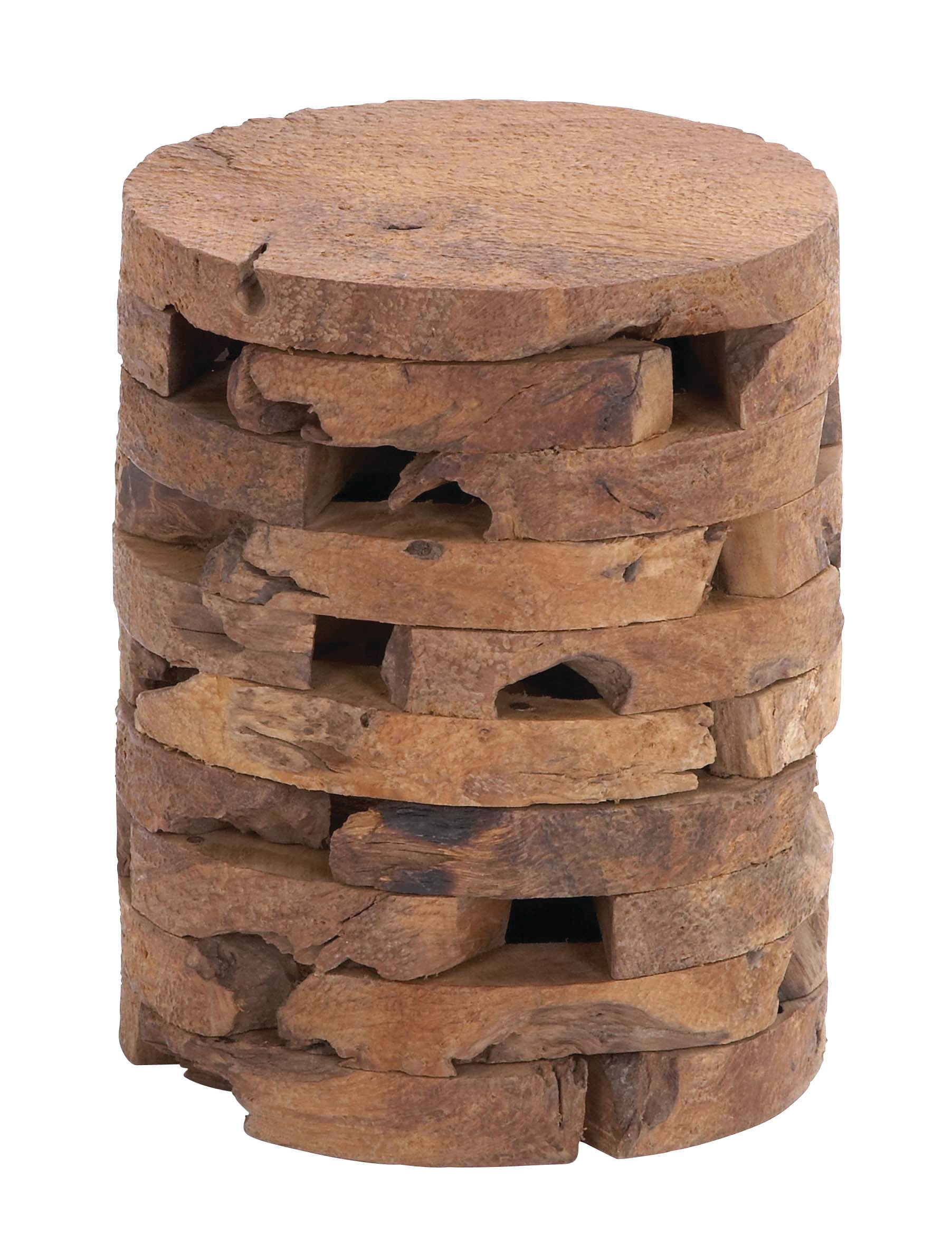 Olivia & May 18" x 14" Contemporary Teak Wood Accent Table Brown: Handcrafted, No Assembly, Indoor Use, Unique Design
