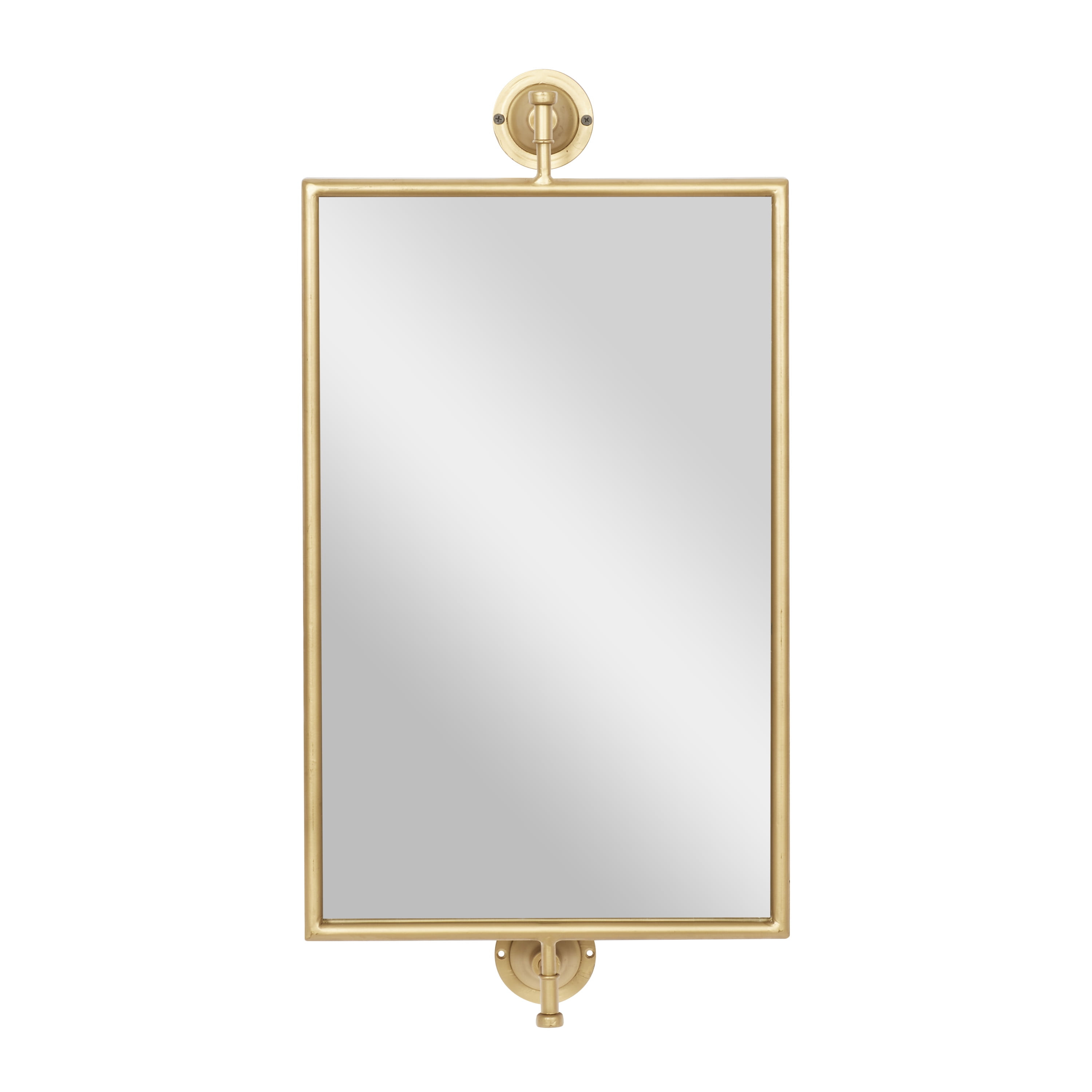 DecMode 14" x 28" Gold Dimensional Wall Mirror