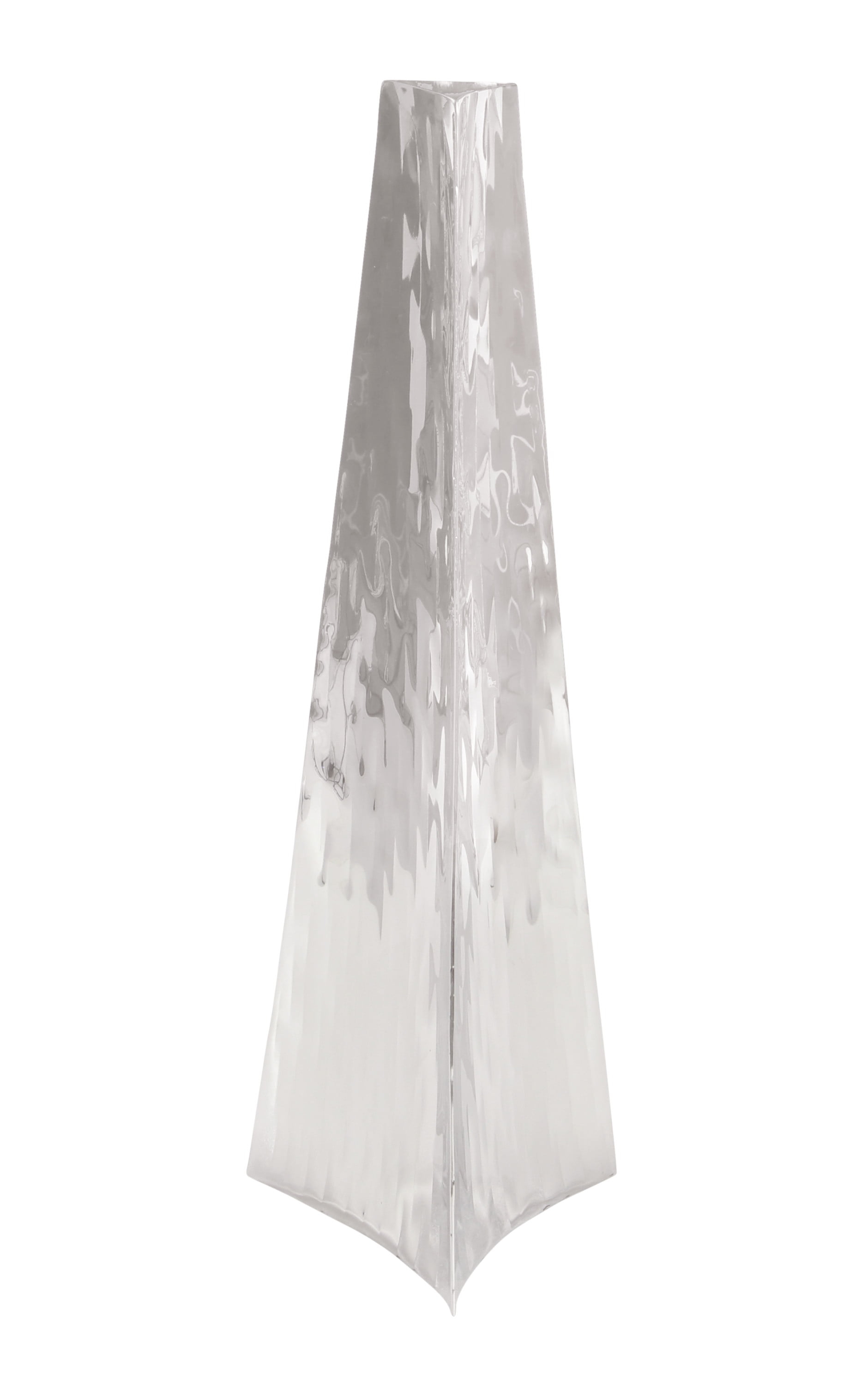 DecMode 22" Hammered Silver Stainless Steel Vase