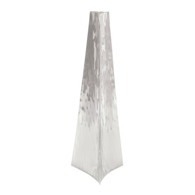 DecMode 22" Hammered Silver Stainless Steel Vase