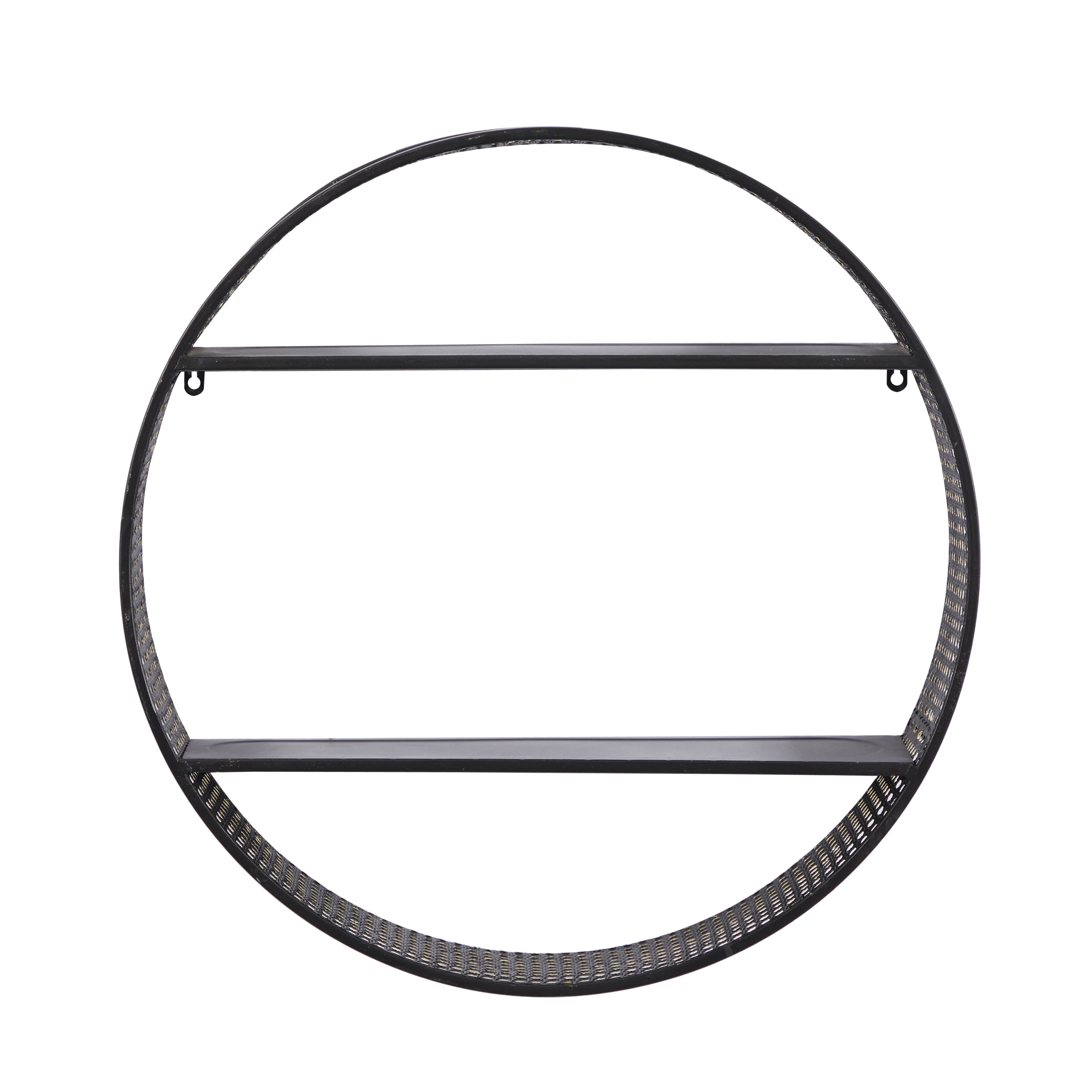 DecMode 26" x 5" 2-Tier Black Wall Shelf