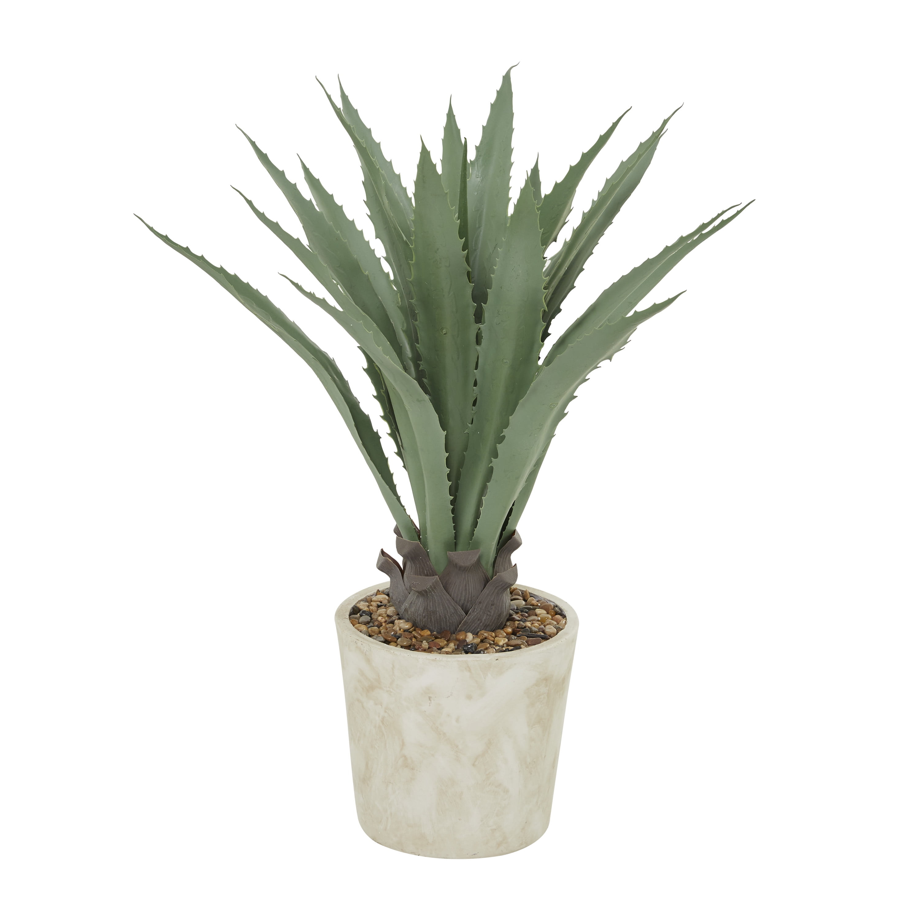 DecMode 31" Artificial Agave Plant in Realistic Leaves and Beige Ceramic Pot
