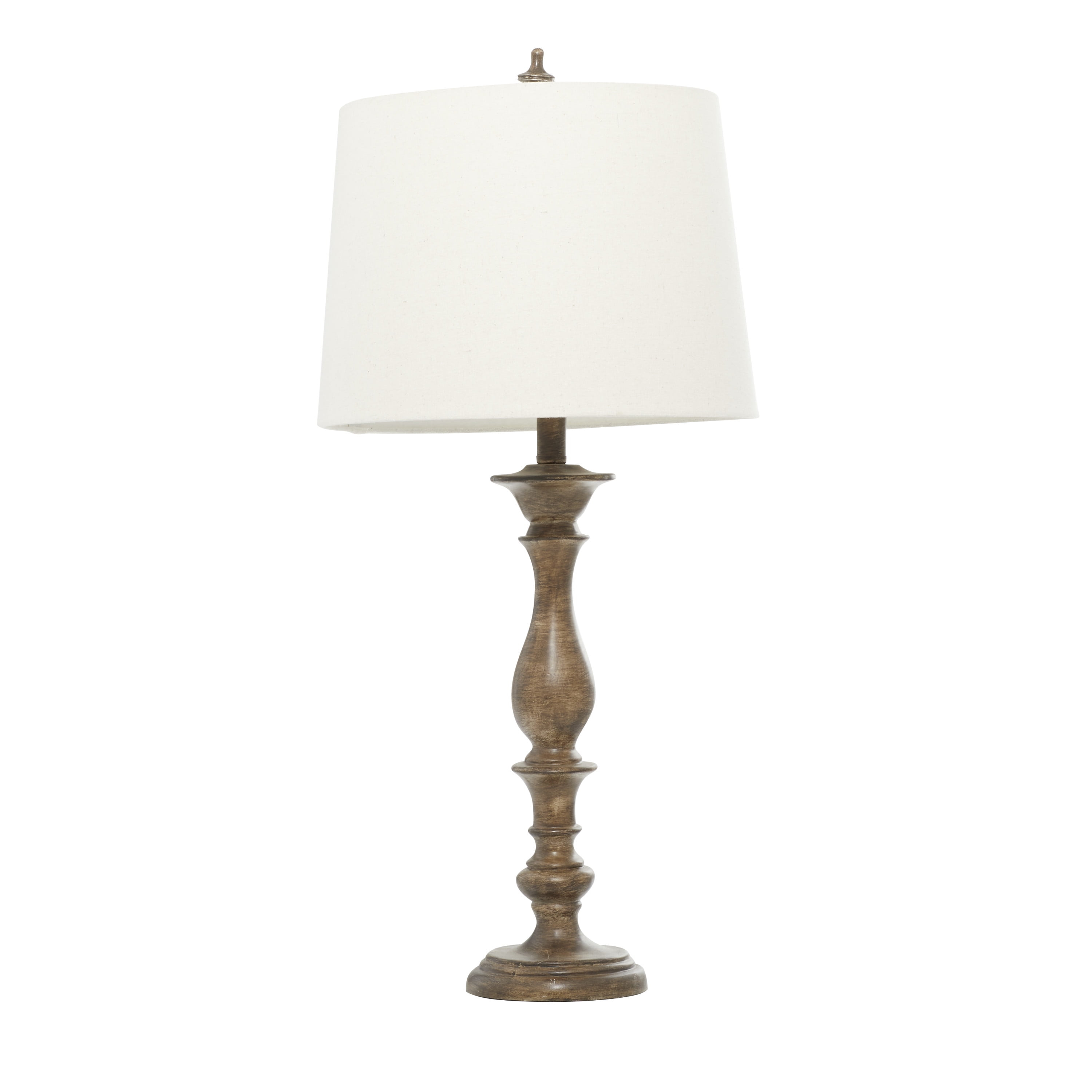 DecMode 32" Brown Table Lamp with Cream Fabric Shade (2 Count)