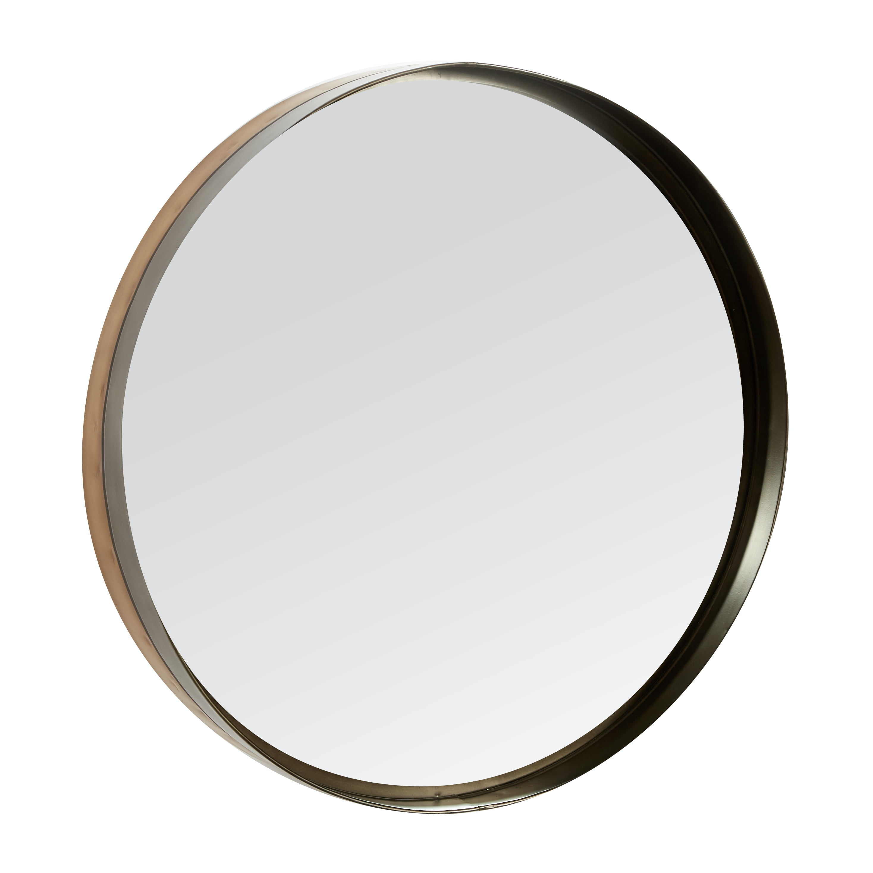 DecMode 32" x 32" Brown Wall Mirror with Thin Frame