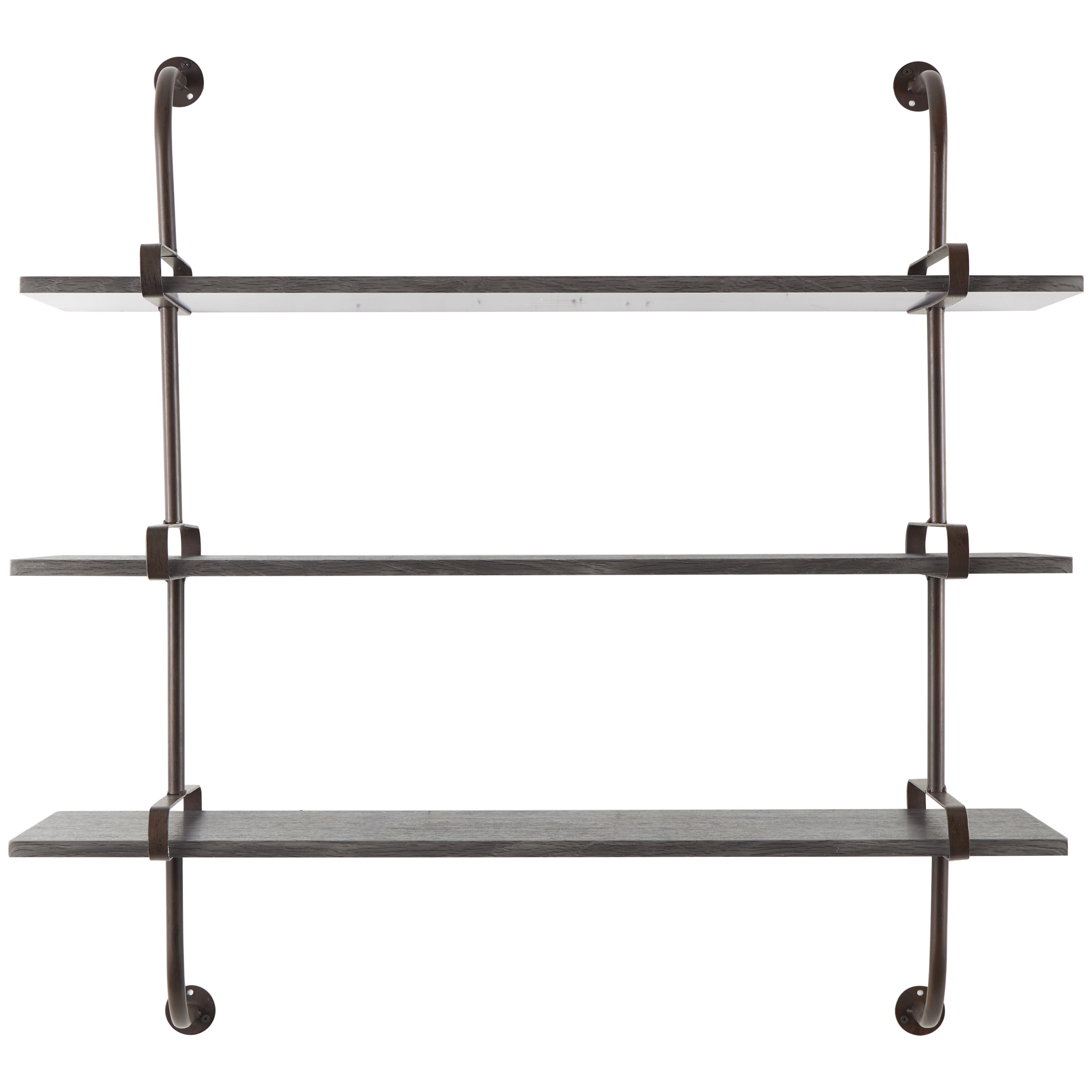 DecMode 38" x 10" 3-Tier Gray Wall Shelf