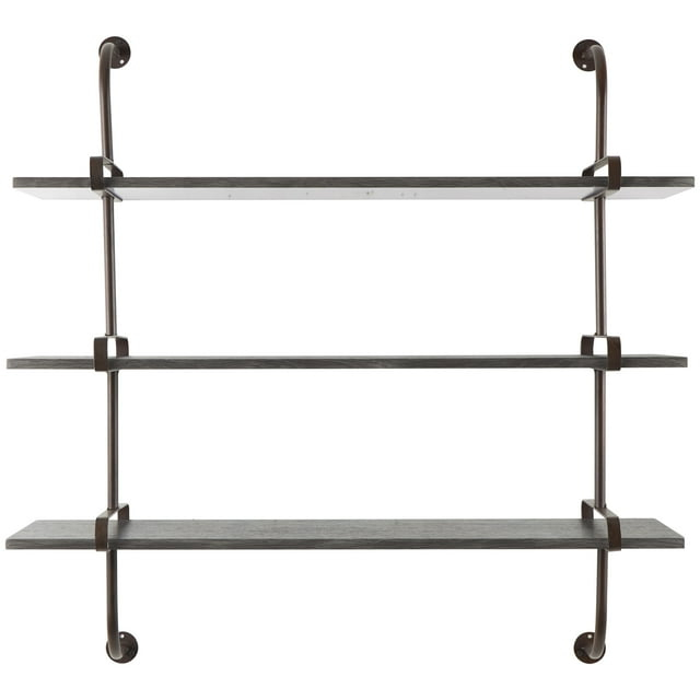DecMode 38" x 10" 3-Tier Gray Wall Shelf