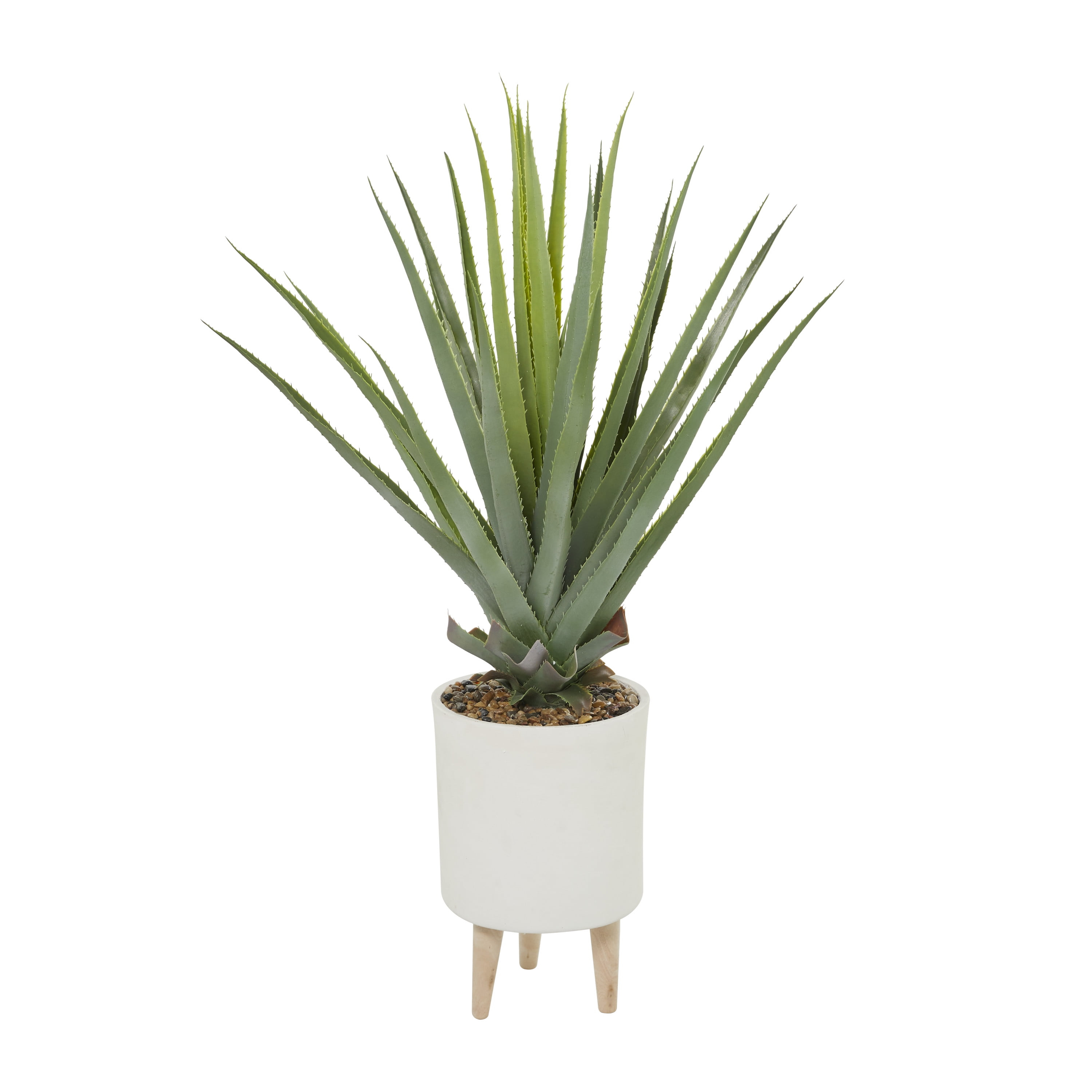 DecMode 42" Artificial Agave Plant in Realistic Leaves and White Ceramic Pot