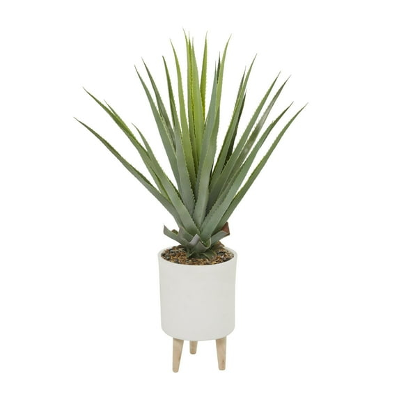 DecMode 42" Artificial Agave Plant in Realistic Leaves and White Ceramic Pot