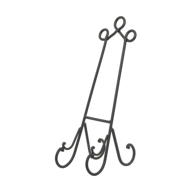 DecMode 6" x 18" Black Metal Scroll Easel, 1-Piece