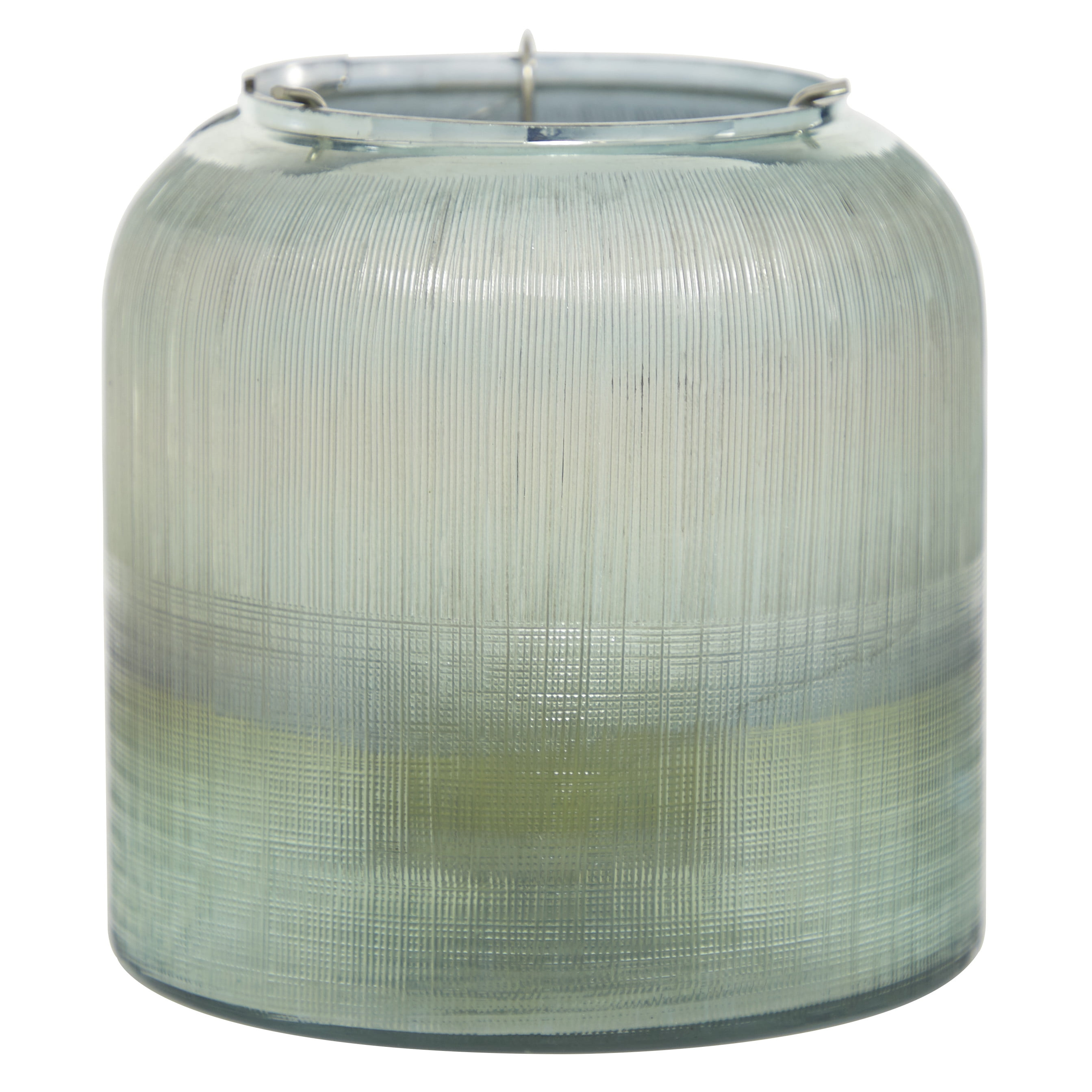 DecMode 7.5"W, 7.75"H Glass Contemporary Candle Holder, Turquoise, 1 - Piece