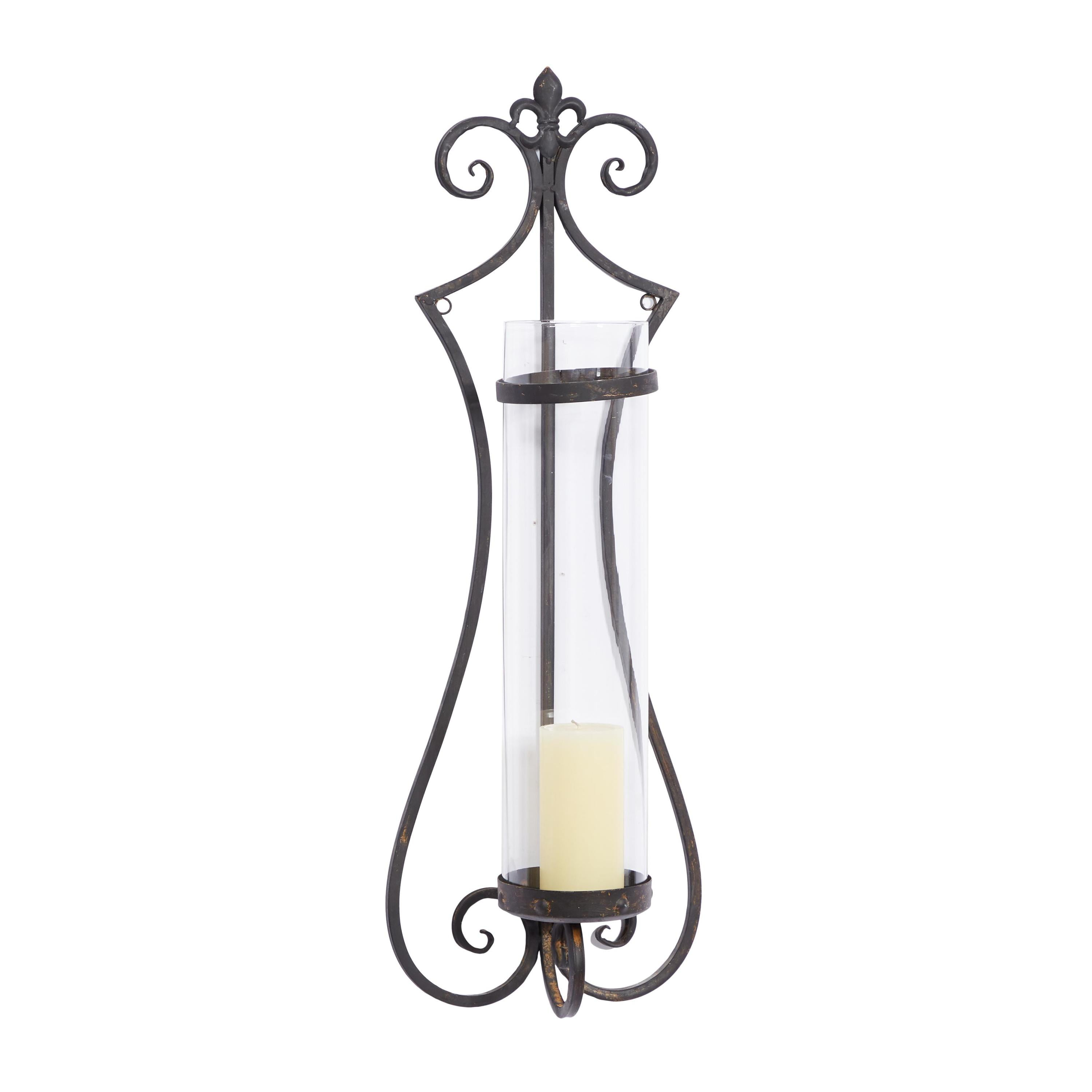 DecMode Black Metal Wall Sconce
