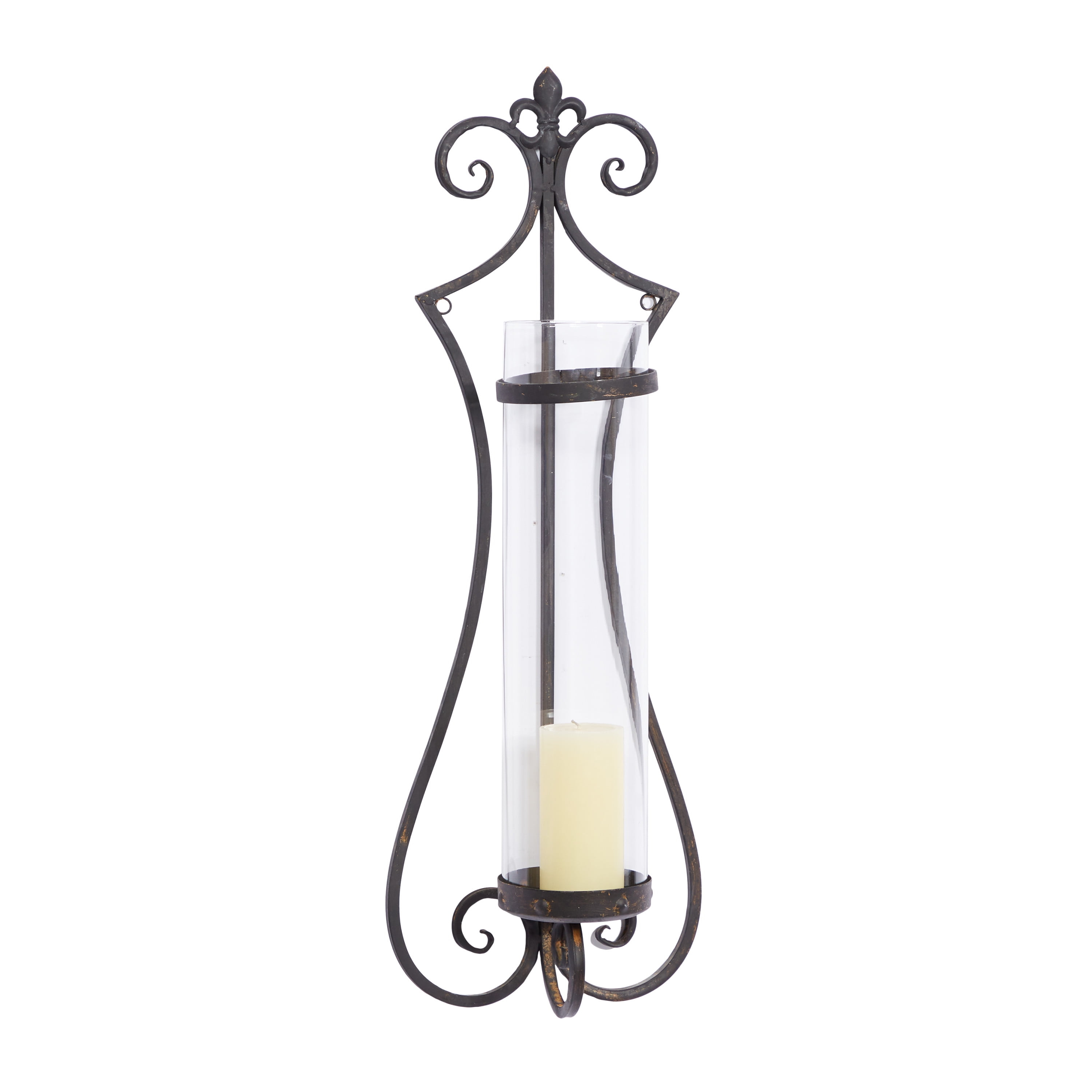 DecMode Black Metal Wall Sconce
