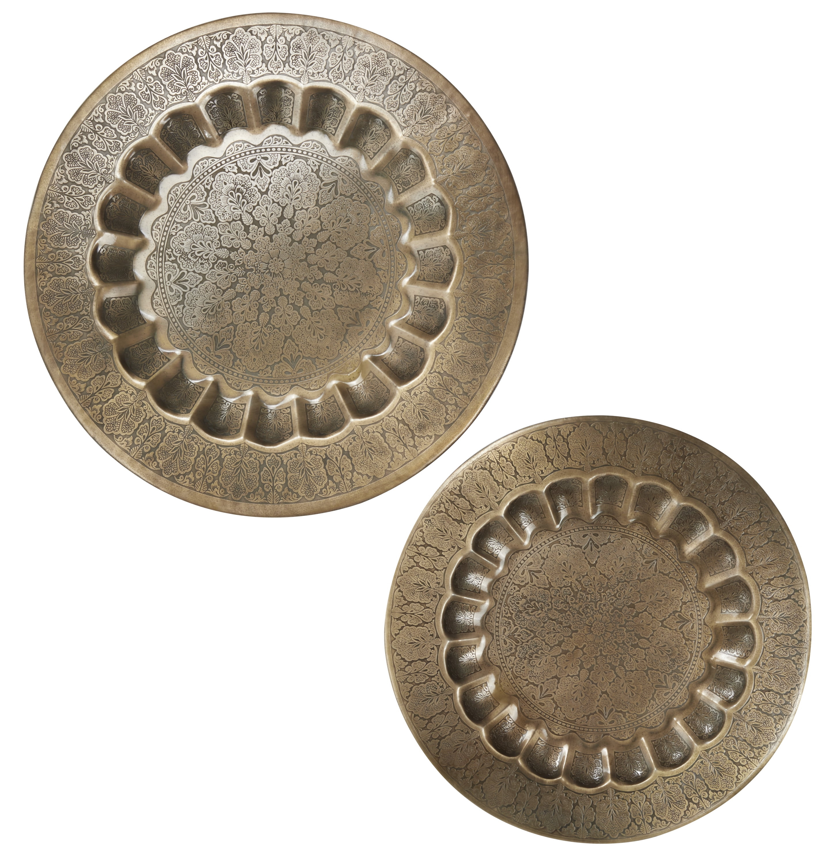 DecMode Indoor Bronze Metal Eclectic Wall Decor, Set of 2