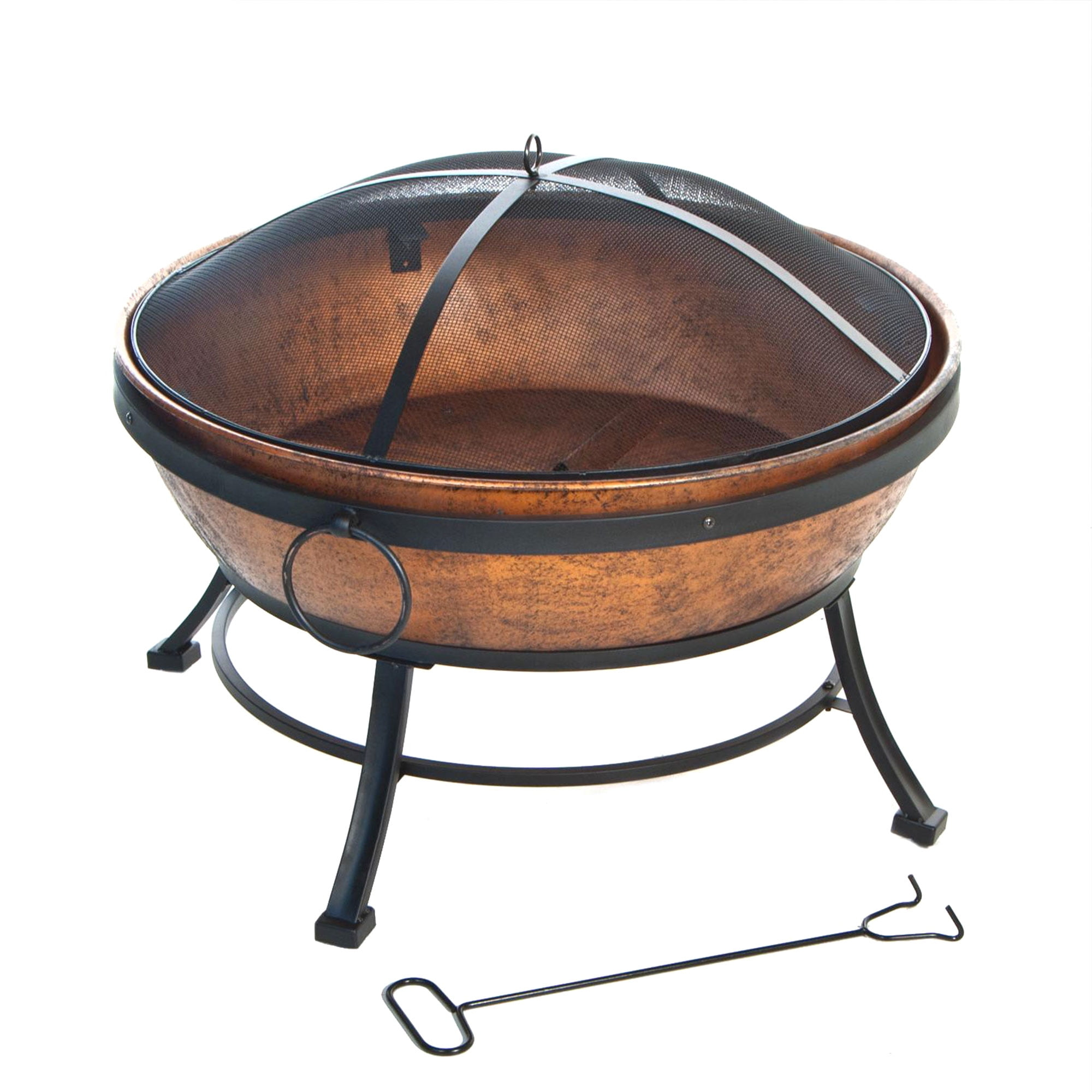 Avondale Copper and Black Steel Wood-Burning Fire Pit