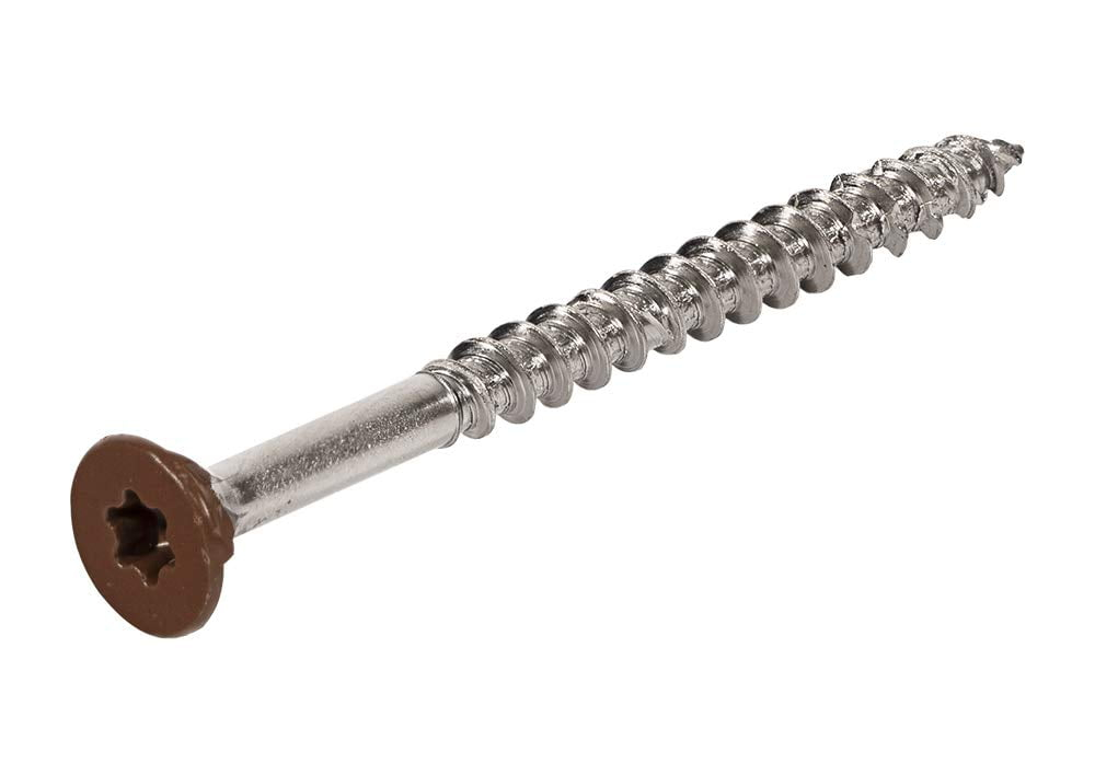 DeckWise #10x2-1/2" Brown Bugle-Head All-Purpose Screws, 305 Stainless Steel T15 Deck Screws Cover 100 Sq. Ft. of Decking (350 Pack)