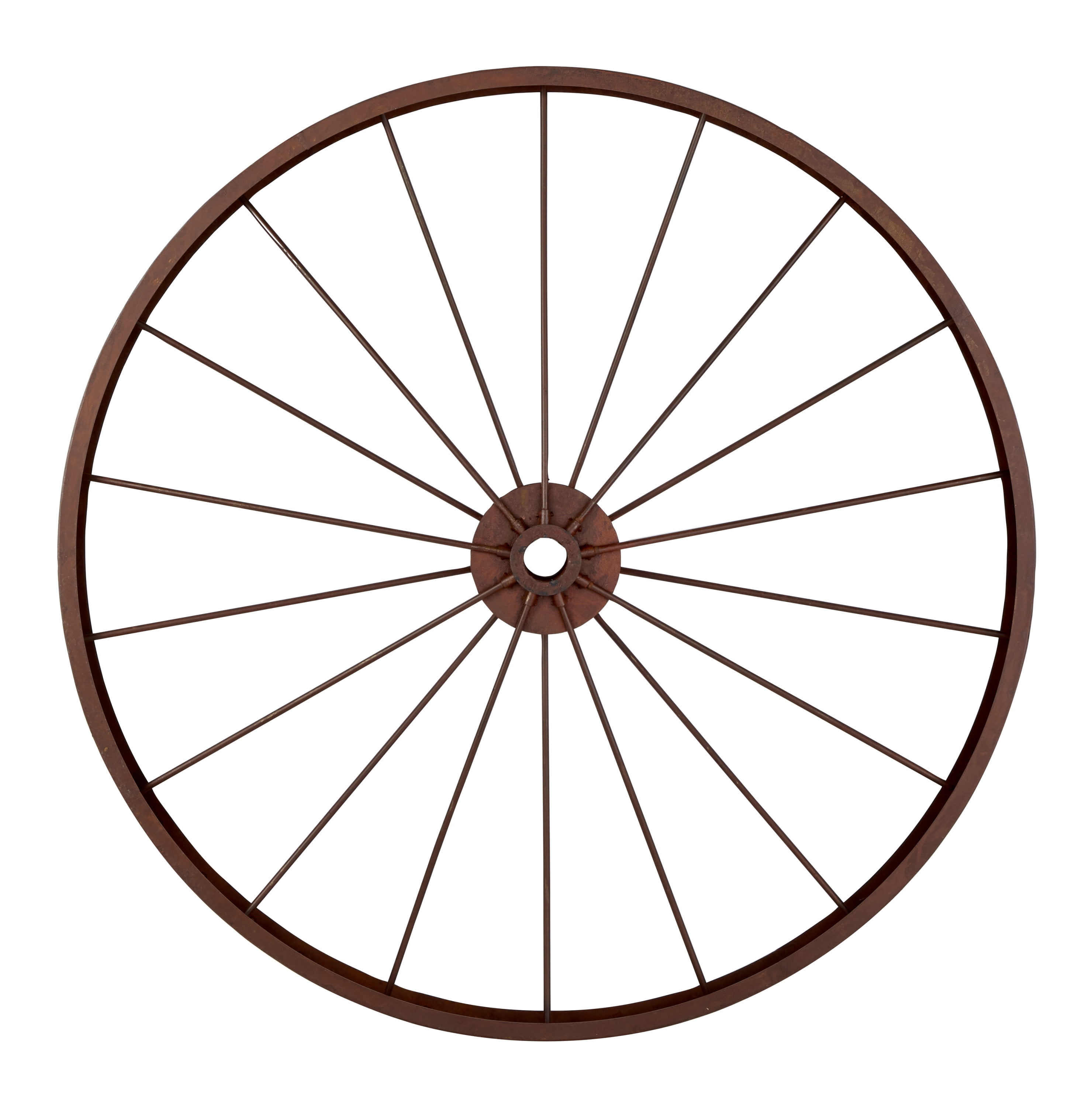 Decmode Large Red Metal Wheel Wall Decor, 43"