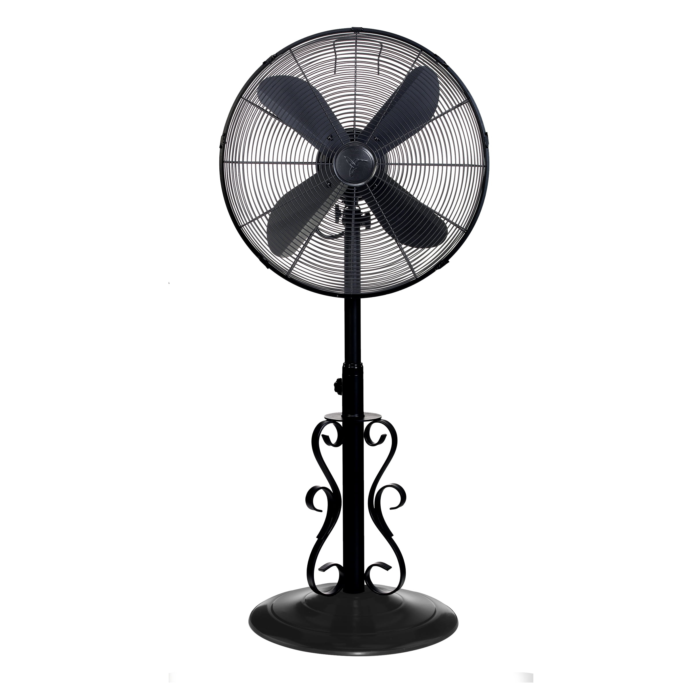 DecoBREEZE Adjustable Height Oscillating Outdoor Pedestal Fan, 18-Inch, Ebony