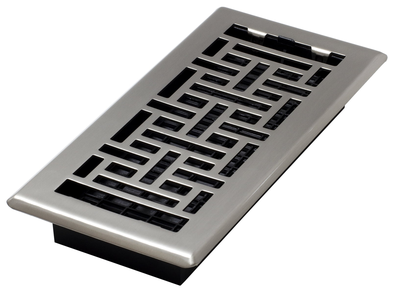 Decor Grates AJH410-NKL Oriental Floor Register, 4x10 Inches, Brushed Nickel Finish