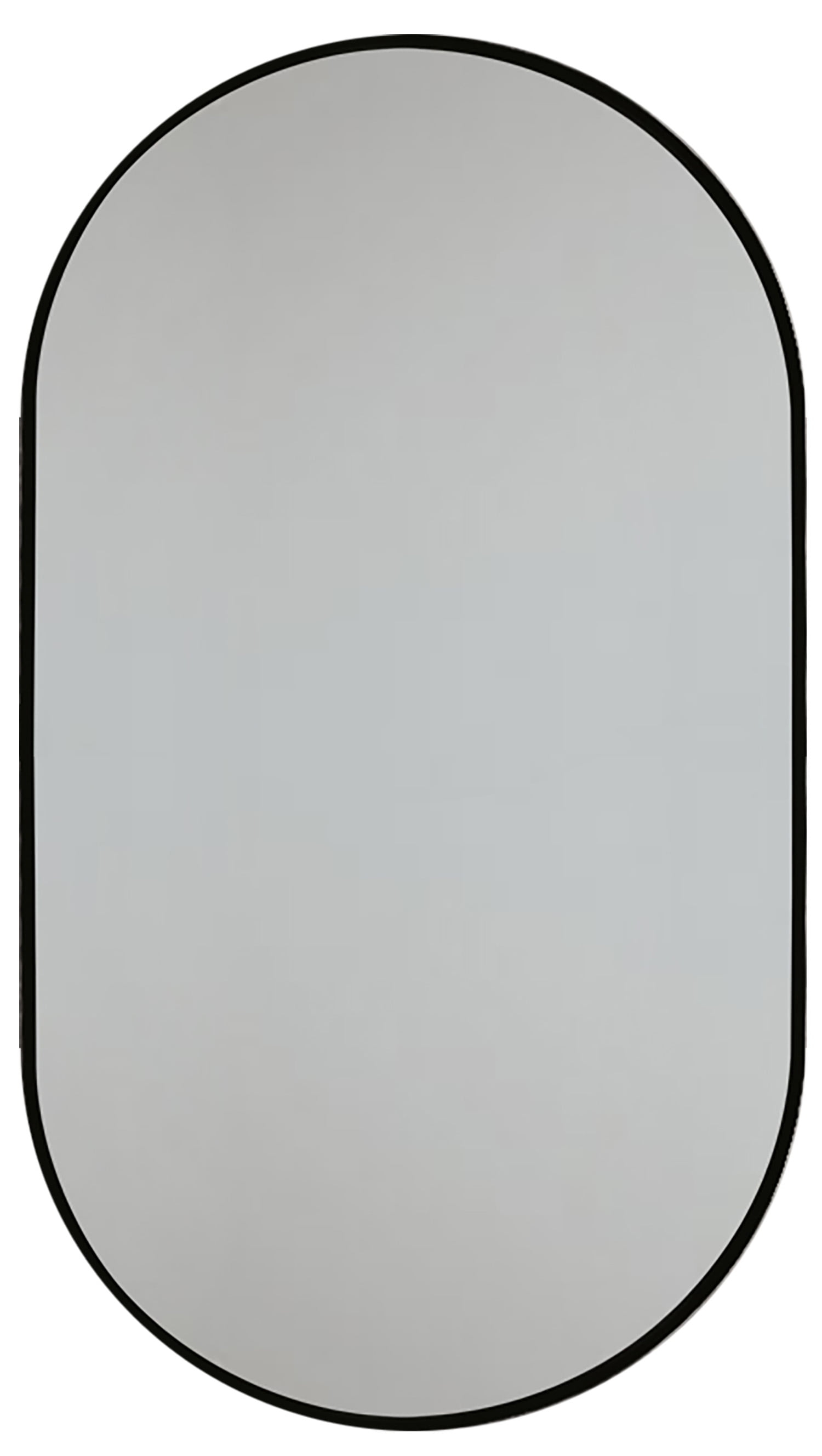 Decor Wonderland Khristy Black Metal Framed Oval Wall Bathroom Vanity Mirror 23.6 x 39.5 in.