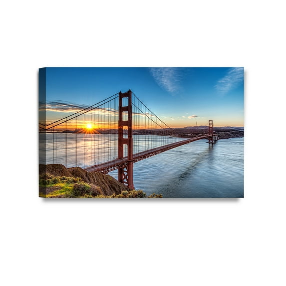 DecorArts - Golden Gate Bridge, San Francisco, Califonia. Giclee Canvas Prints for Wall Decor. 30x20"x1.5"