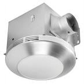 Decorative Brushed Nickel 80 CFM Ceiling Mount Bathroom Exhaust Fan w/LED Light